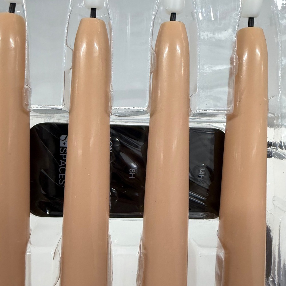 Enchanted Spaces LED Flameless Taper Candles Set of 5 Tan with Remote Control - Picture 3 of 8
